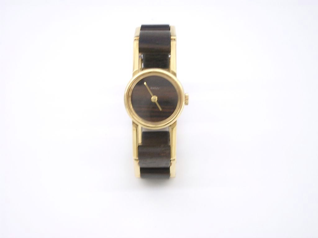 Women's Gold and Rosewood Watch by Gucci