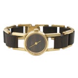 Gold and Rosewood Watch by Gucci