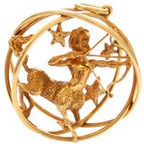 Gold Zodiac Pendant by Ruser