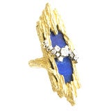 Lapis, Diamond and Gold Ring by Tabbah c.1960