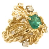 Gold, Emerald and Diamond Ring by Nathan Cabot