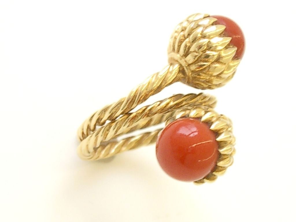 Gold and Coral Ring by Schlumbereger for Tiffany 1