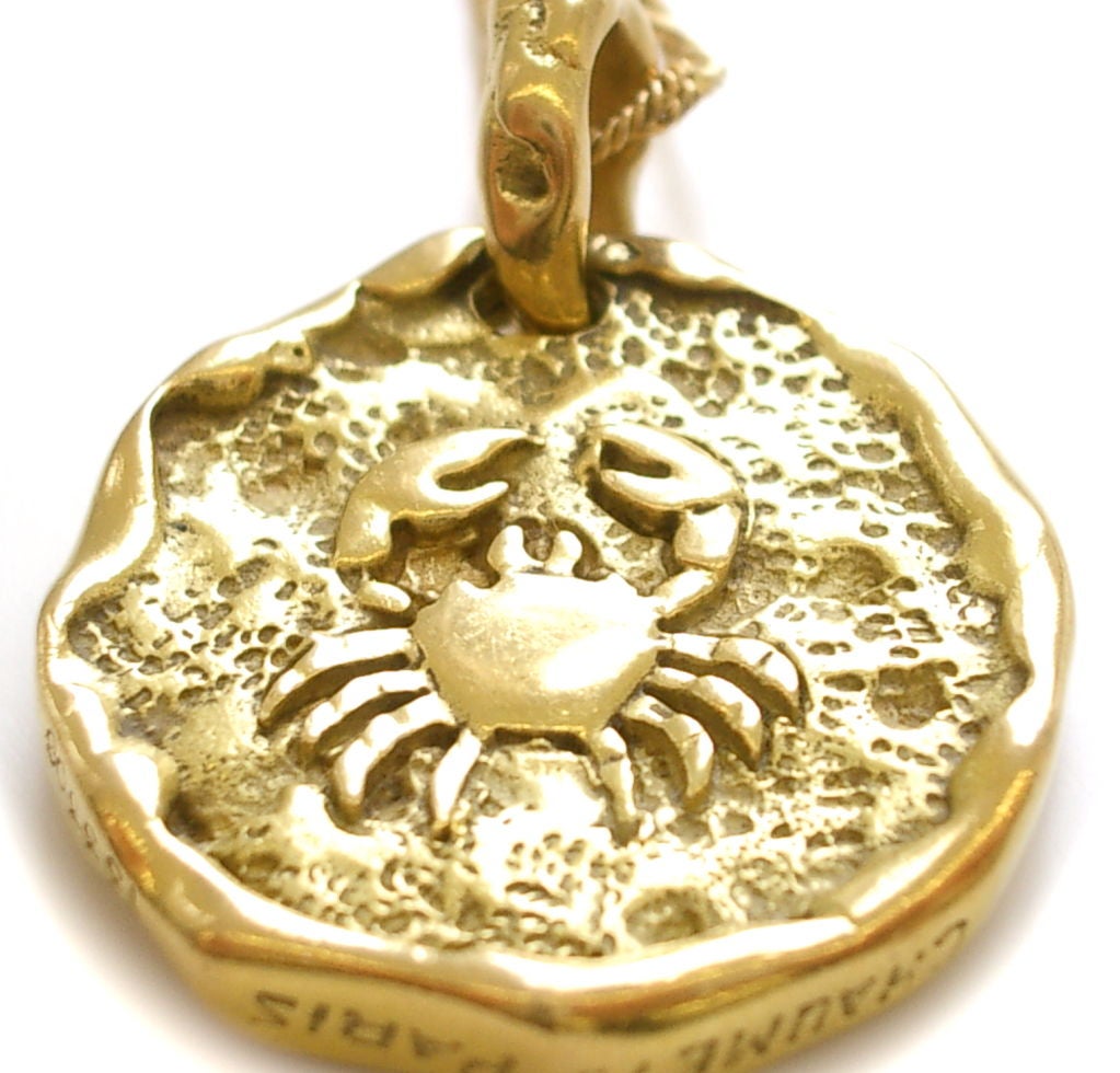 Gold Zodiac Pendant by Chaumet c1970 1