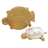 A Pair of Gold Brooches by Pauline Trigere