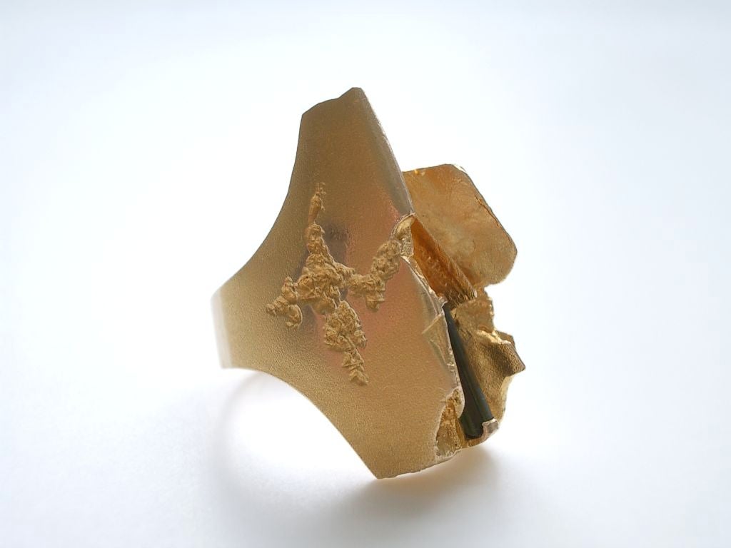 Women's Gold and Tourmaline Ring by B. Weckstrom for Lapponia, 1974
