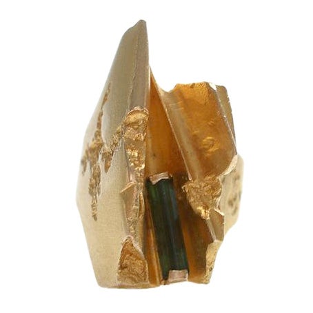 Gold and Tourmaline Ring by B. Weckstrom for Lapponia, 1974