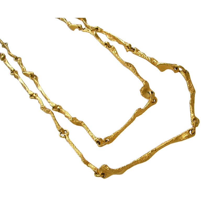 A Pair of Gold Necklaces by B. Weckstrom for Lapponia 1974