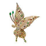 Retro, Diamond Embellished Butterfly Pin, 18kt