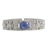 Art Deco, Cabachon Sapphire, 10 ct & Diamond Bracelet