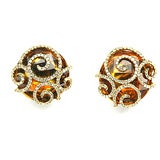 Citrine & Diamond Swirl Earrings