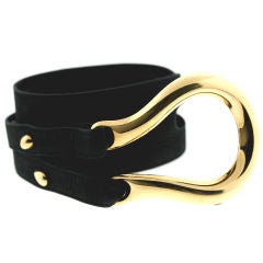 Elsa Peretti for Tiffany Stylish 18k Gold Buckle & Original Belt