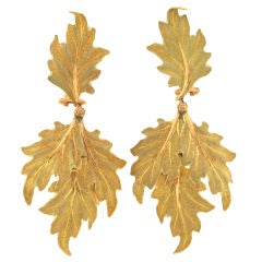 Vintage Buccellati Leaf Earrings