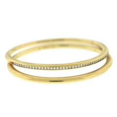Pair of Gold and Diamond Bangles