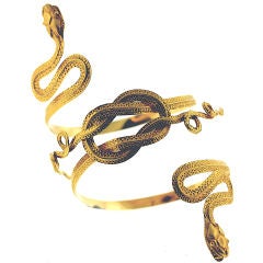 Fabulous Lalaounis 18k Gold Serpent Arm Cuff