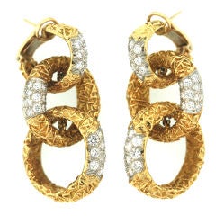 Van Cleef & Arpels 1970s Gold and Diamond Earrings