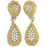 French Diamond Detachable Drop Ear Clips