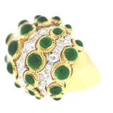 Bold Diamond and Enamel Dome Cocktail Ring
