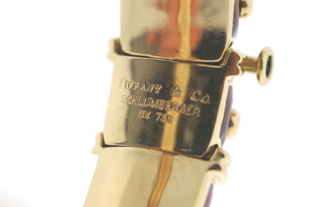 Schlumberger Candy Apple Red Enamel and Diamond Bracelet 1