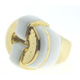 David Webb Snow White Enamel Ring