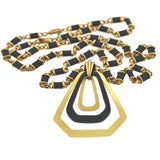 Van Cleef & Arpels 18k Gold and Onyx Long Necklace
