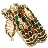 Fabulous Enamel Serpent Coiled Bracelet!!