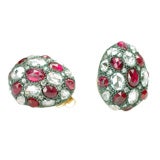 Pair of ruby and diamond earrings, by Fred Leighton