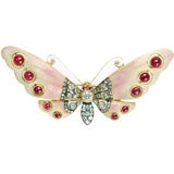 Enamel and gem set butterfly brooch