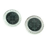 A pair of 18kt white gold & diamond cufflinks by Patek Philippe