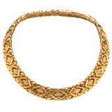 Vintage Bulgari  'Trika' 18kt Gold Necklace with Diamonds