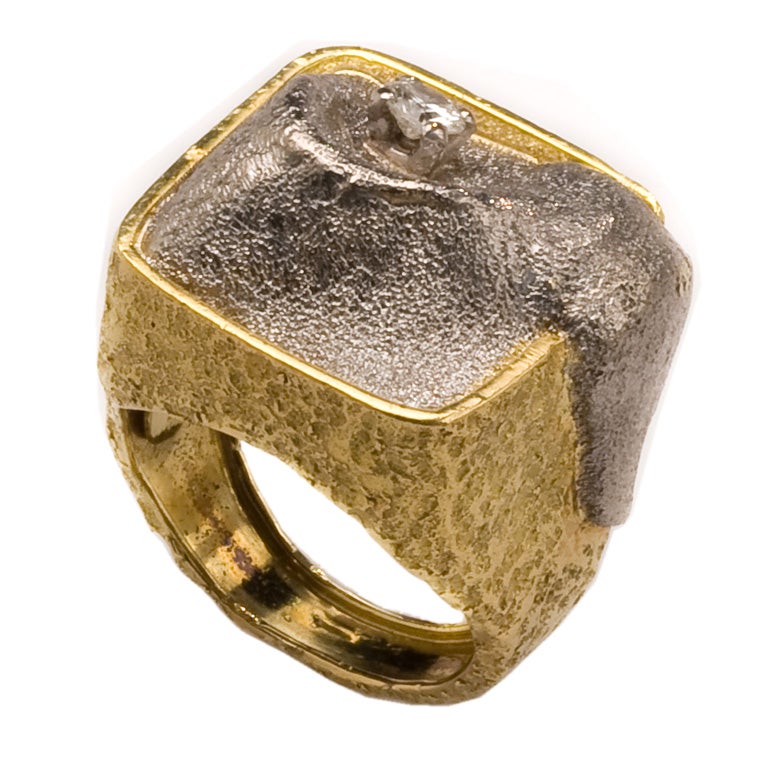 Charles de Temple ring in 18kt gold, platinum and diamond