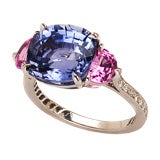 Ring by Paolo Costagli  with pink and blue sapphires & diamonds