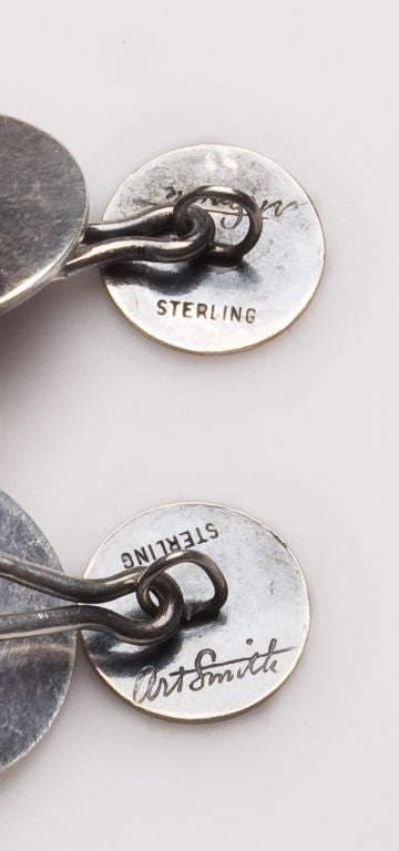 Pair af Art Smith sterling silver cufflinks. signed Art Smith.