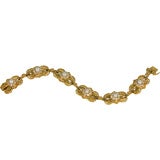 Georg Jensen 18kt gold, diamond & pearl bracelet