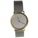 Vintage Georg Jensen 18Kt gold and stainless watch #1347