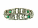 Art Deco Platinum and Emerald Bracelet