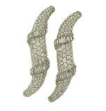 A Pair of 
Wave
 Diamond Pins by David Webb