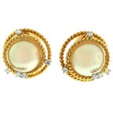 Schlumberger mabe pearl earrings