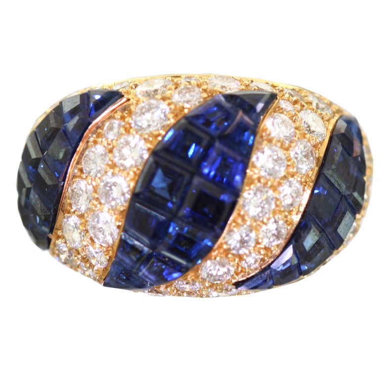 Van Cleef & Arpels Serti Mysterieux Sapphire and Diamond Ring