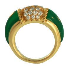 Green Onyx and Diamond set gold ring by Van Cleef and Arpels