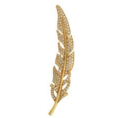 Vintage BOUCHERON Paris Diamond Feather Brooch