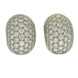 Van Cleef and Arpels Platinum and Diamond  Dome Earrings