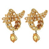 Sterle Diamond Earrings with Citrine Drops