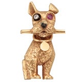 Cartier Dog With a Bone Brooch