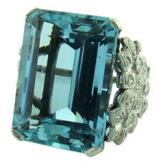 Brazilian Aquamarine Ring in Platinum
