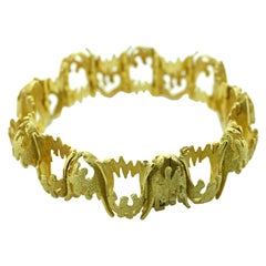 Vintage 1970
s 18k Yellow Gold Bracelet