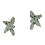 Vintage Diamonds Cluster Earrings in Platinum