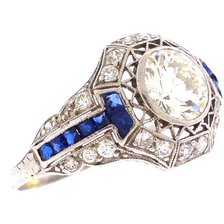 Art Deco Engagement Ring at 1stdibs