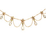 Antique Art Nouveau, Gold, Peridot and Aquamarine Necklace