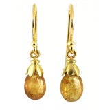18 KT Gold & Golden Sapphire Briolette Earrings