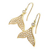18KT Gold and Diamond Fishtail Earrings